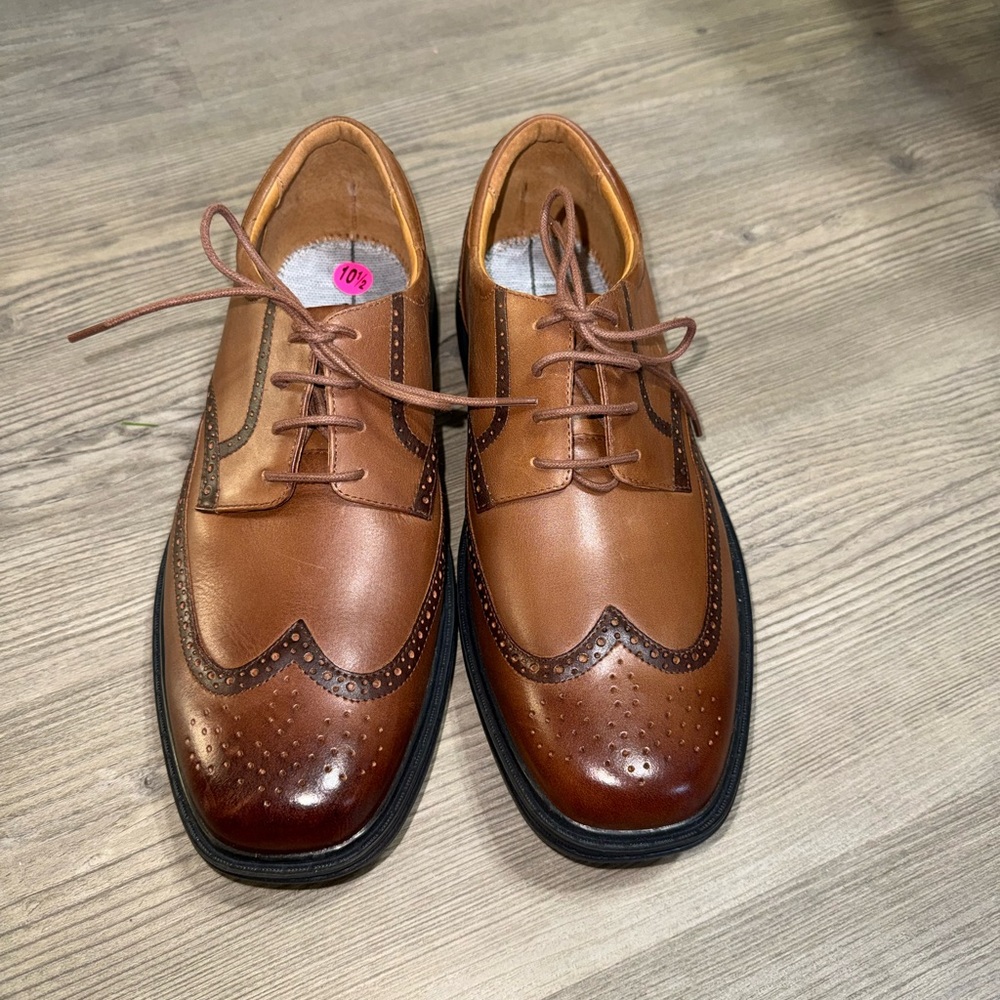 Dr. Comfort Pressure Relief Classic Brown All Leather Men's Wing Shoes 10.5